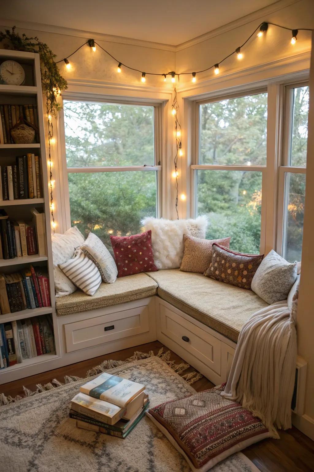 Bay windows create welcoming areas overflowing with charm.