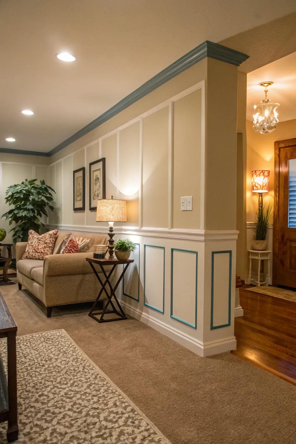 Personalized trim venture adding allure to a cozy area.