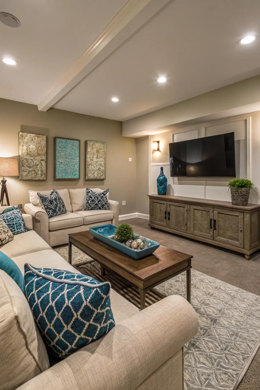 A serene color palette determines the tone for relaxation.