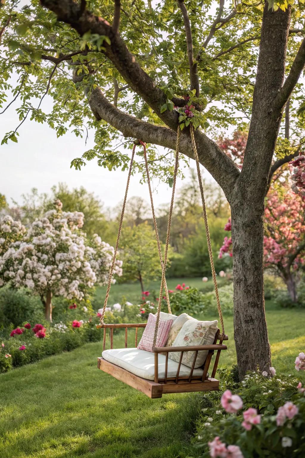 Rock softly beneath the tree and permit your concerns to float off.