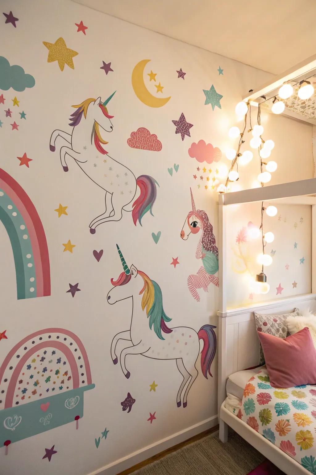Wall appliques provide a straightforward means to personalize a fantasy creature space.