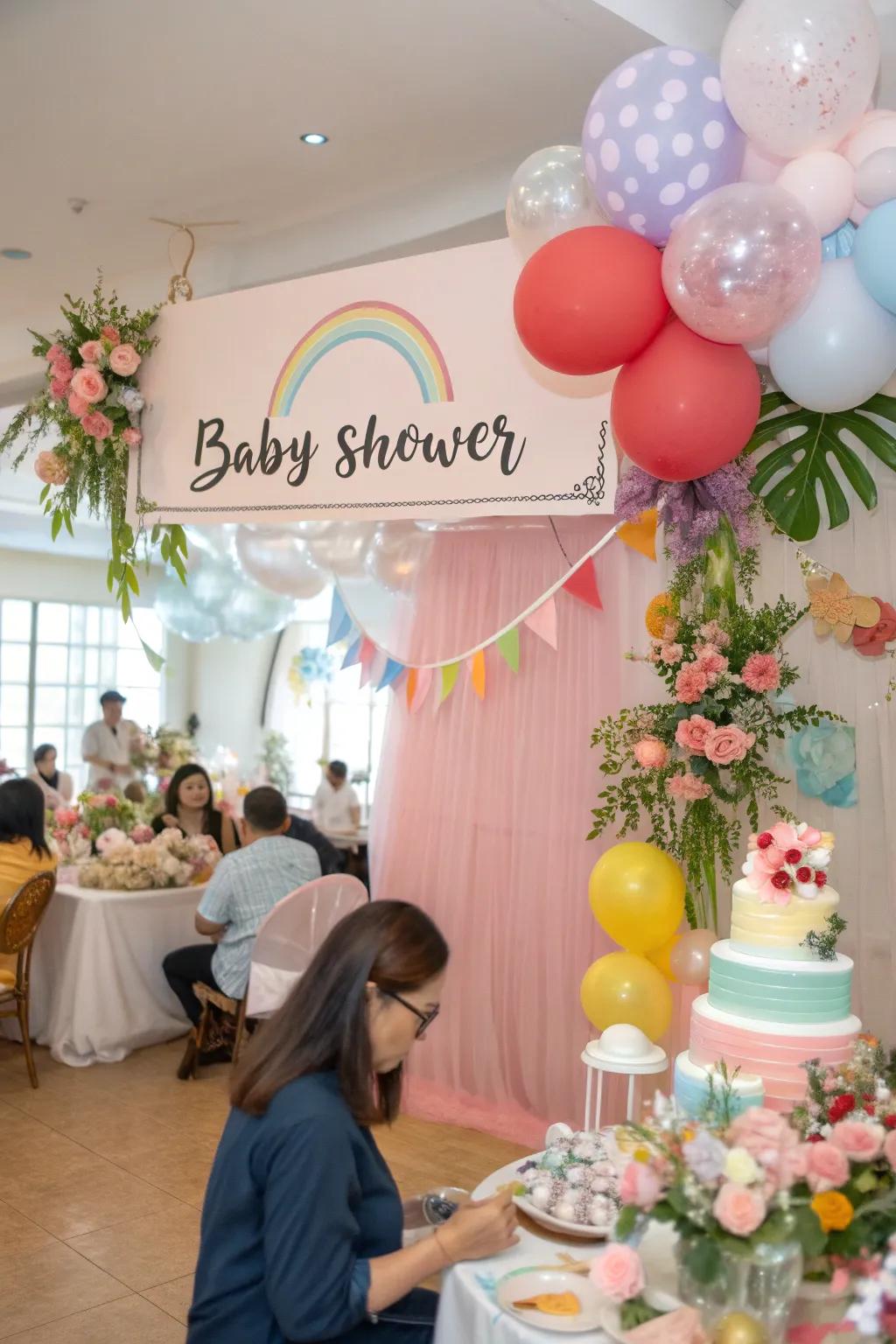 Customized signage that brings a unique element to the baby shower decorations.