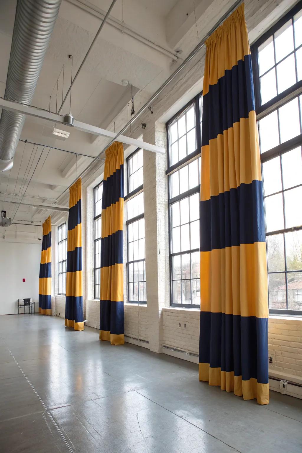 Color partitioning creates a hitting visual effect.