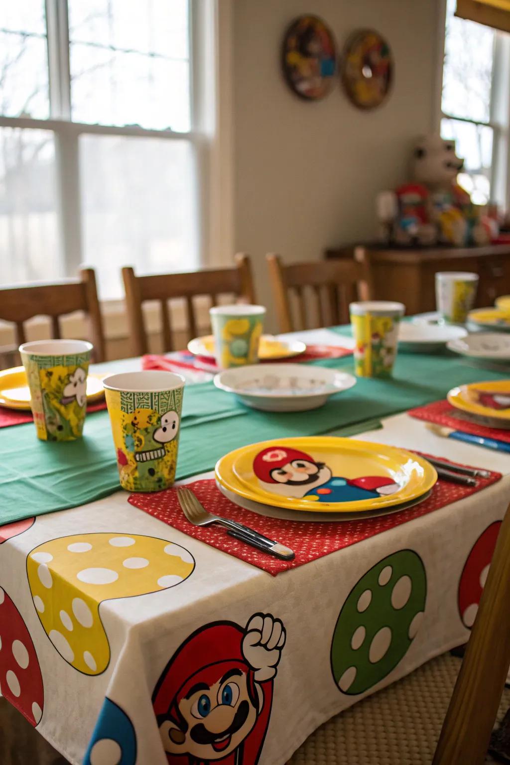 Themed table arrangements enrich the entire party vibe.