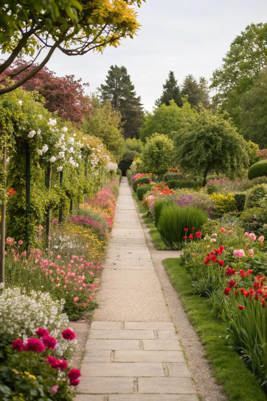 Assimilate your walkway with garden beds for flawless splendor.