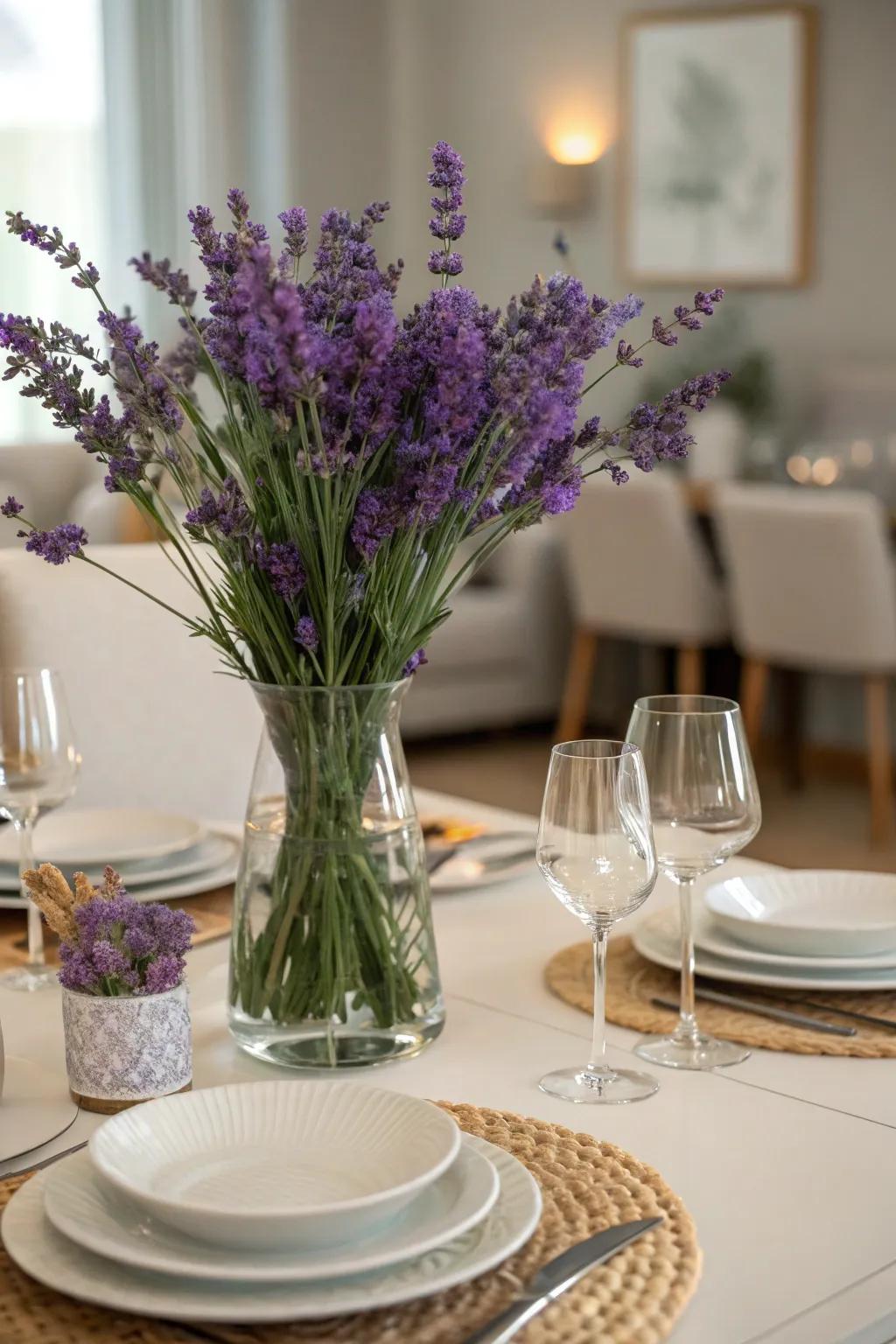 Introduce elegance to your dwelling with lavender posies.