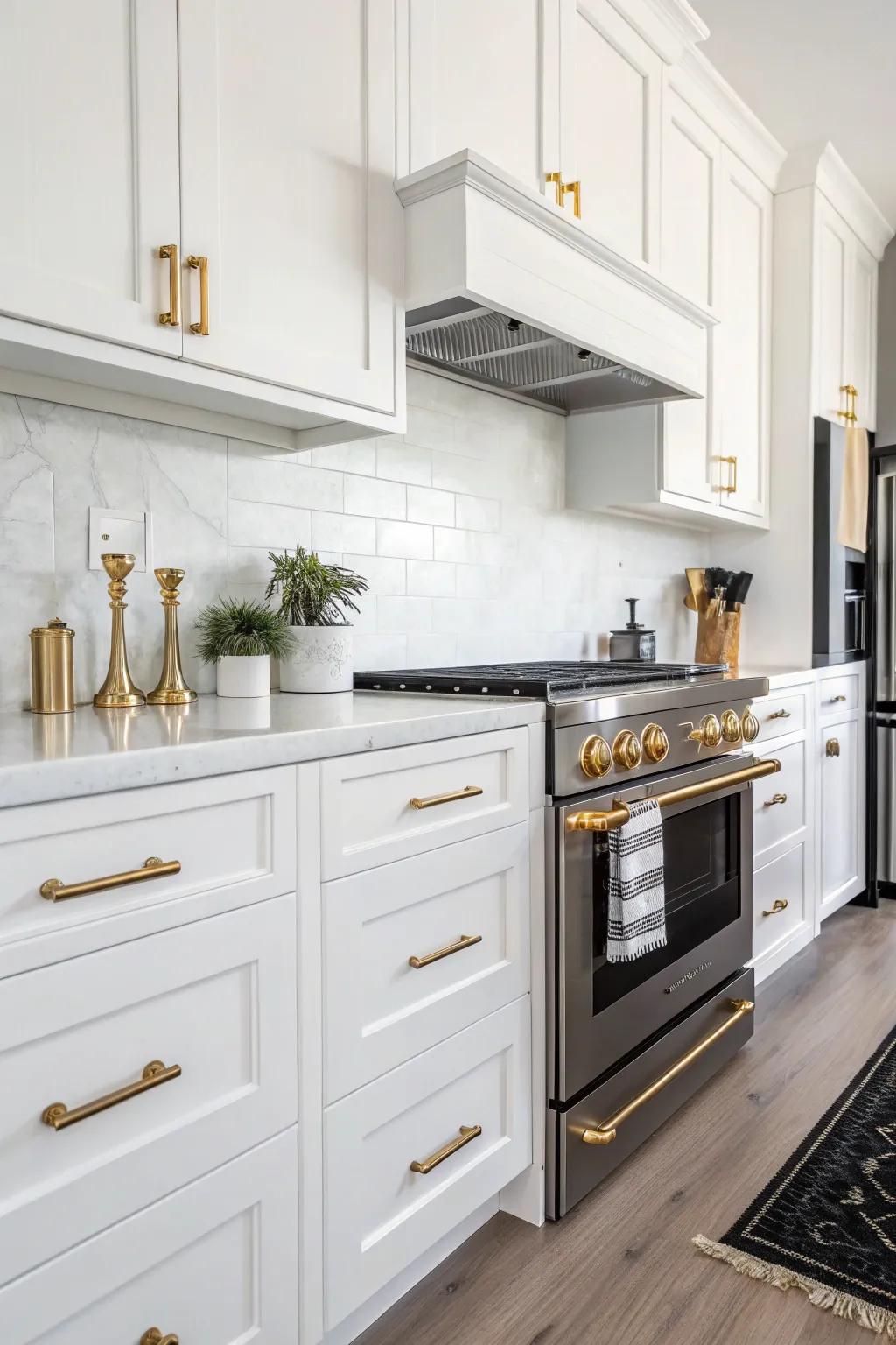 A imaginative mix of steel coatings for a vibrant cooking area visual.