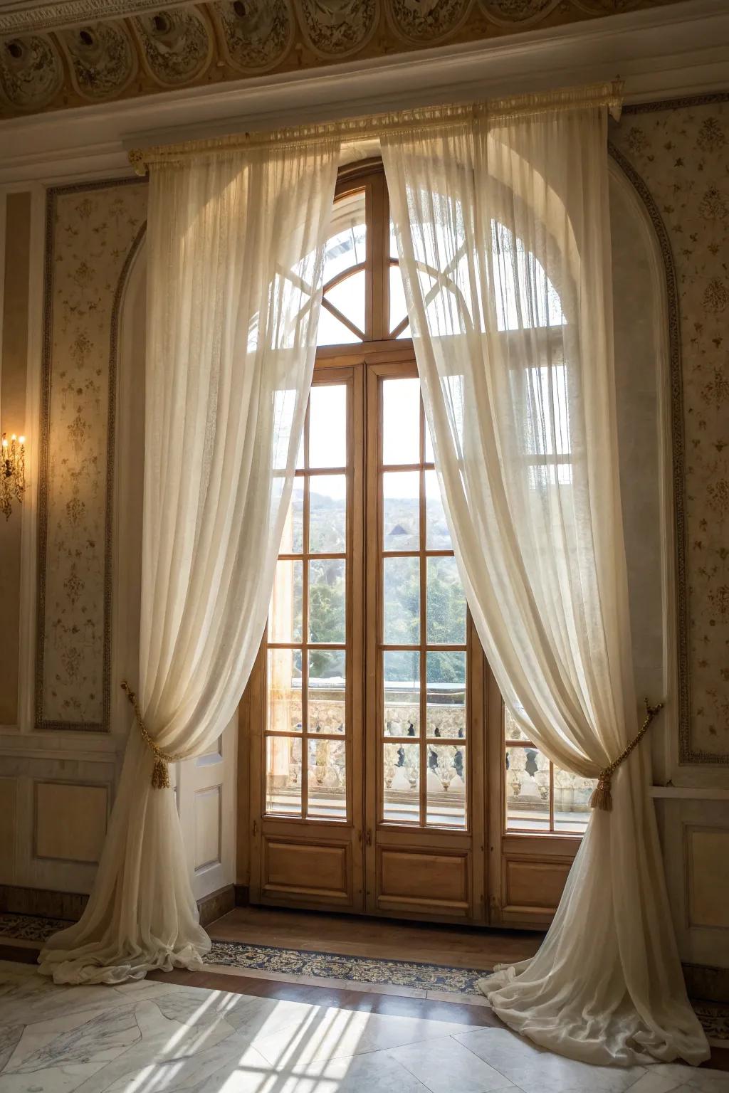 Spruce up your windows with elegant curtains for a soft, sophisticated appearance.