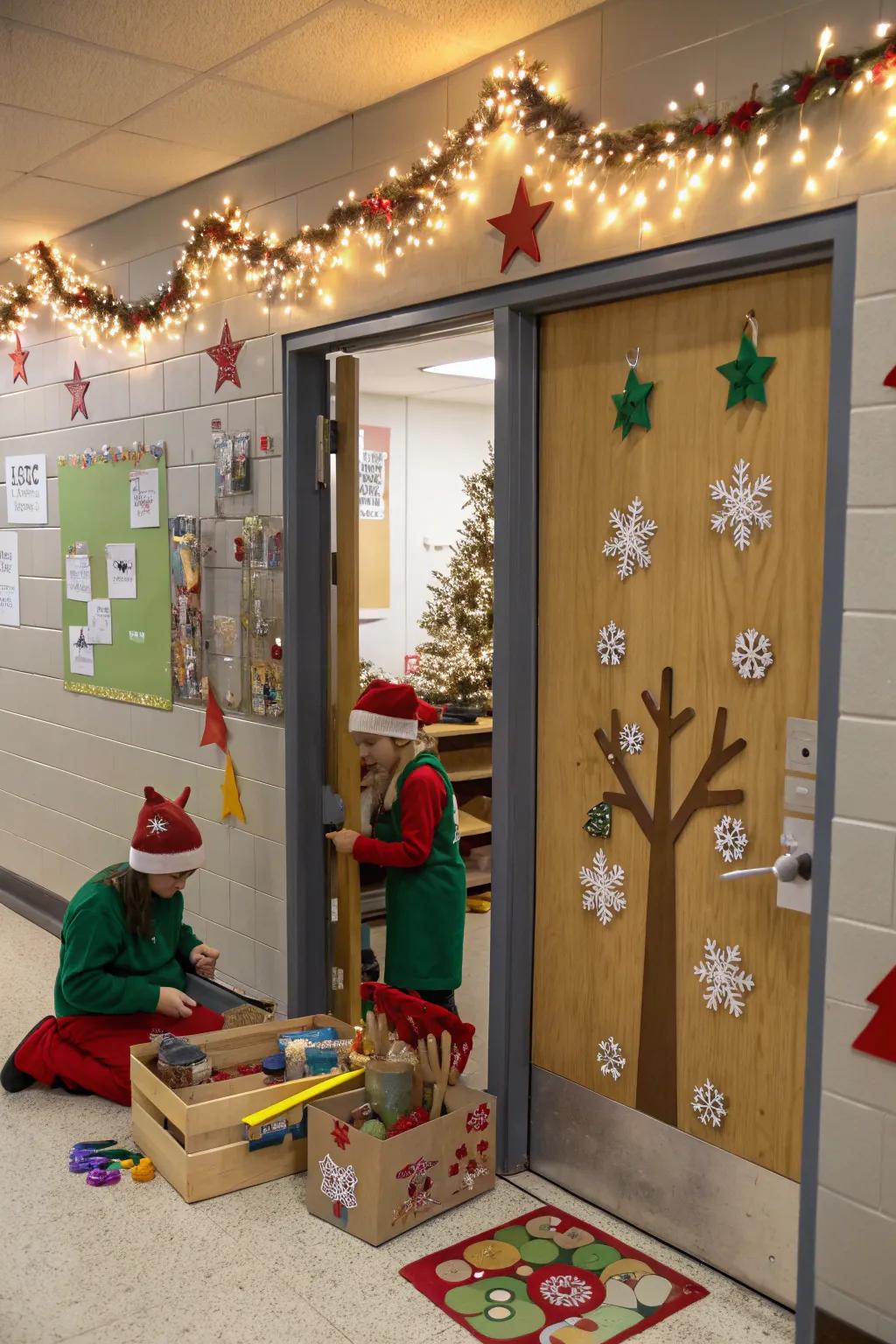 Venture into Kris Kringle's atelier via this celebratory portal aesthetic