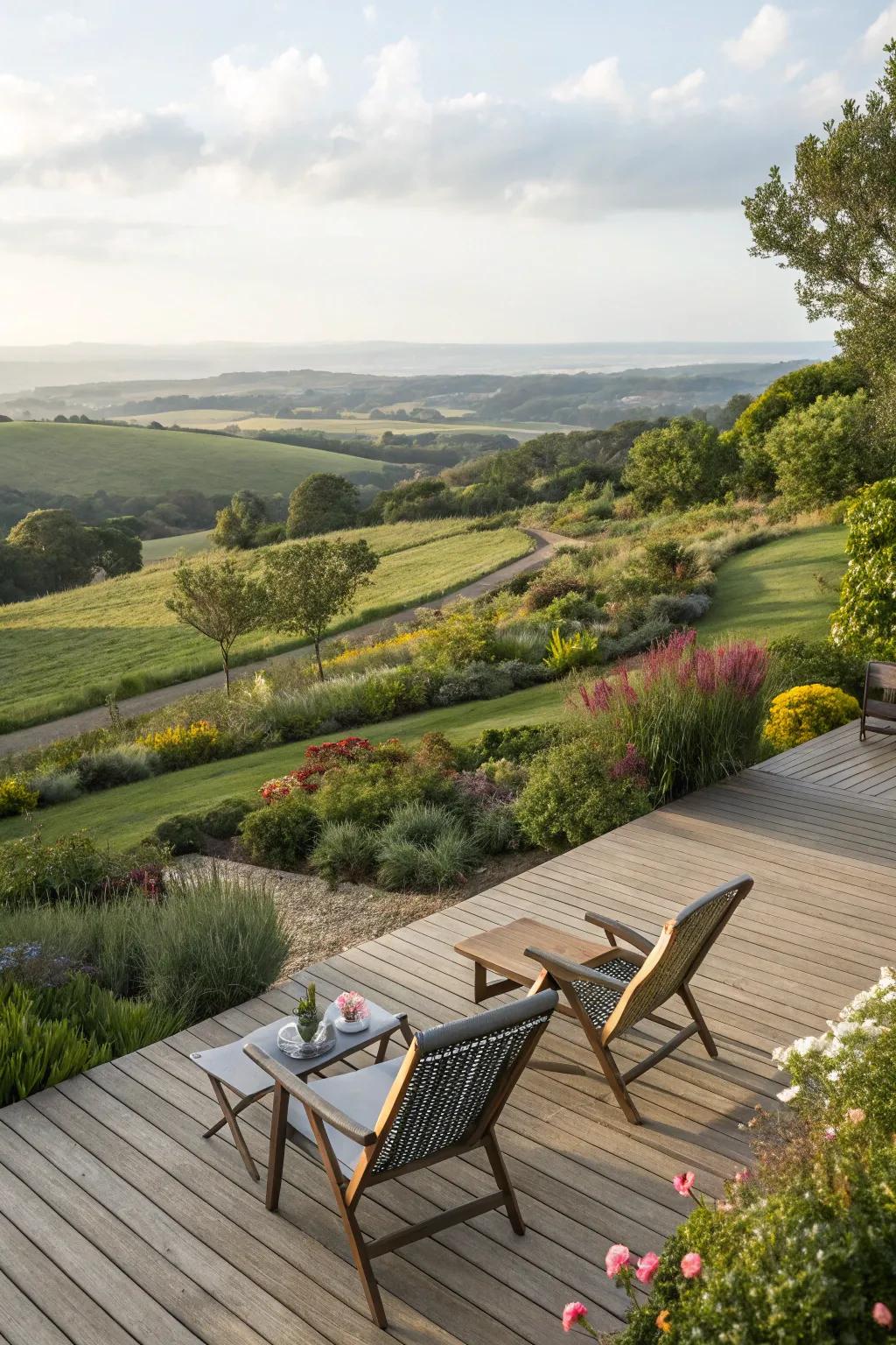 An open deck design enhances the feeling of space and freedom.
