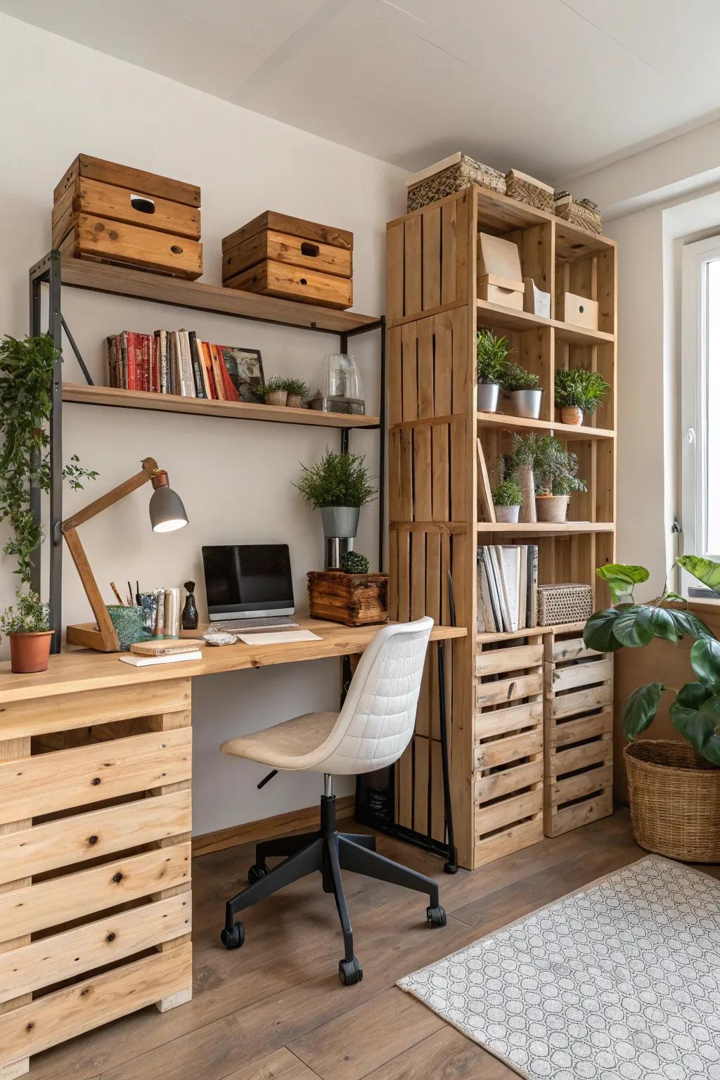 Functional and fashionable, timber crates excel in stowage.