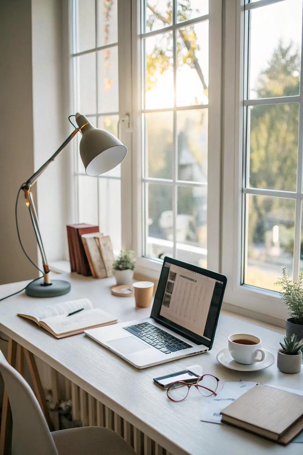 The right lighting can turn your workspace into a cozy and welcoming place.
