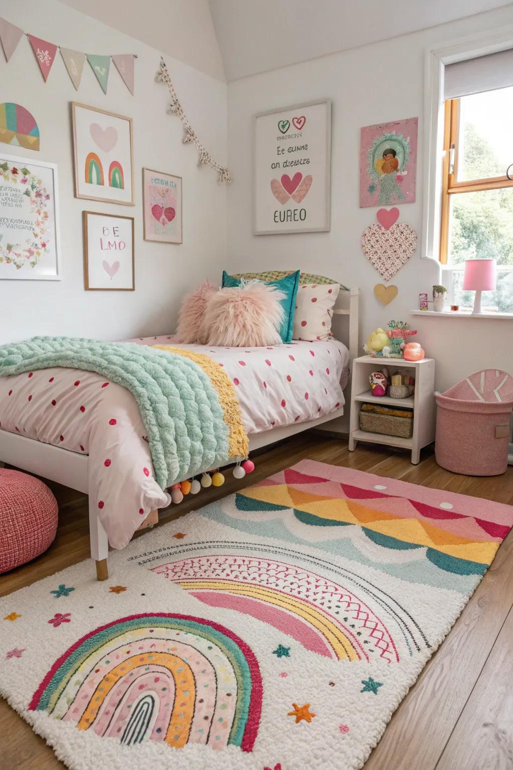 Spirited fabrics add vibrancy and character to the bedroom.