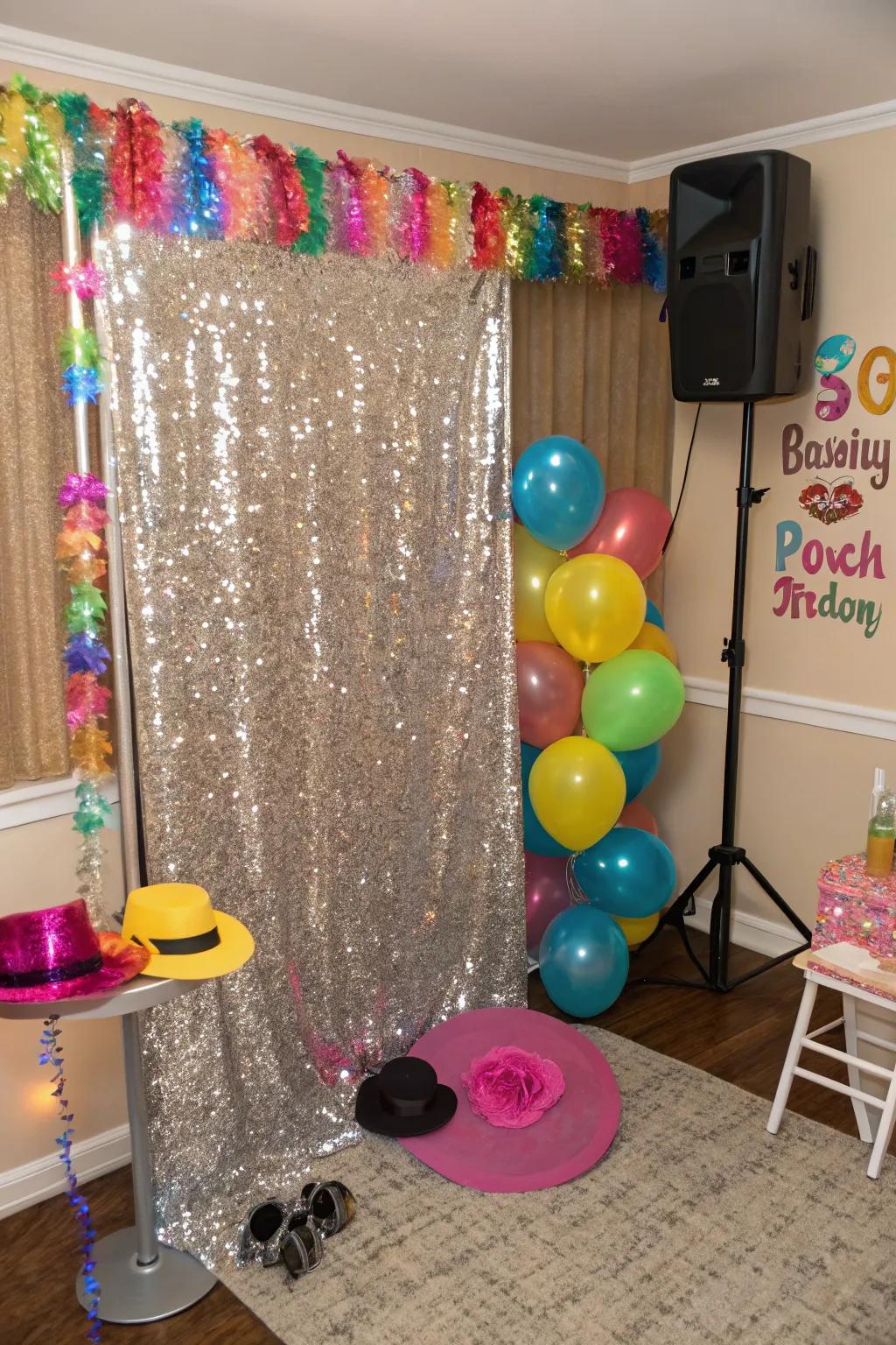 Record the merriment with a dazzling snapshot kiosk backing.