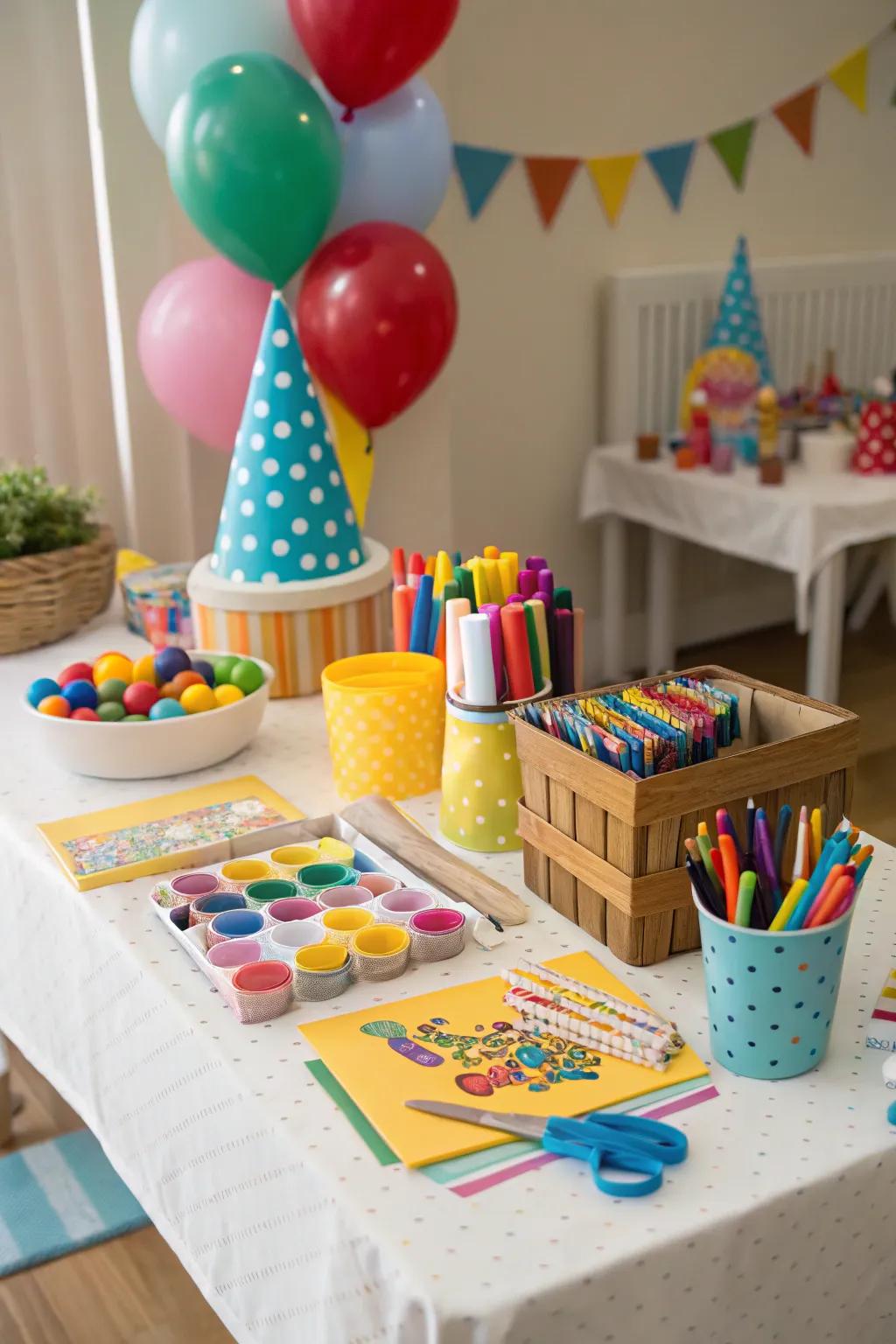 A venture hub extends inventive amusement for children at your child's birthday gathering.