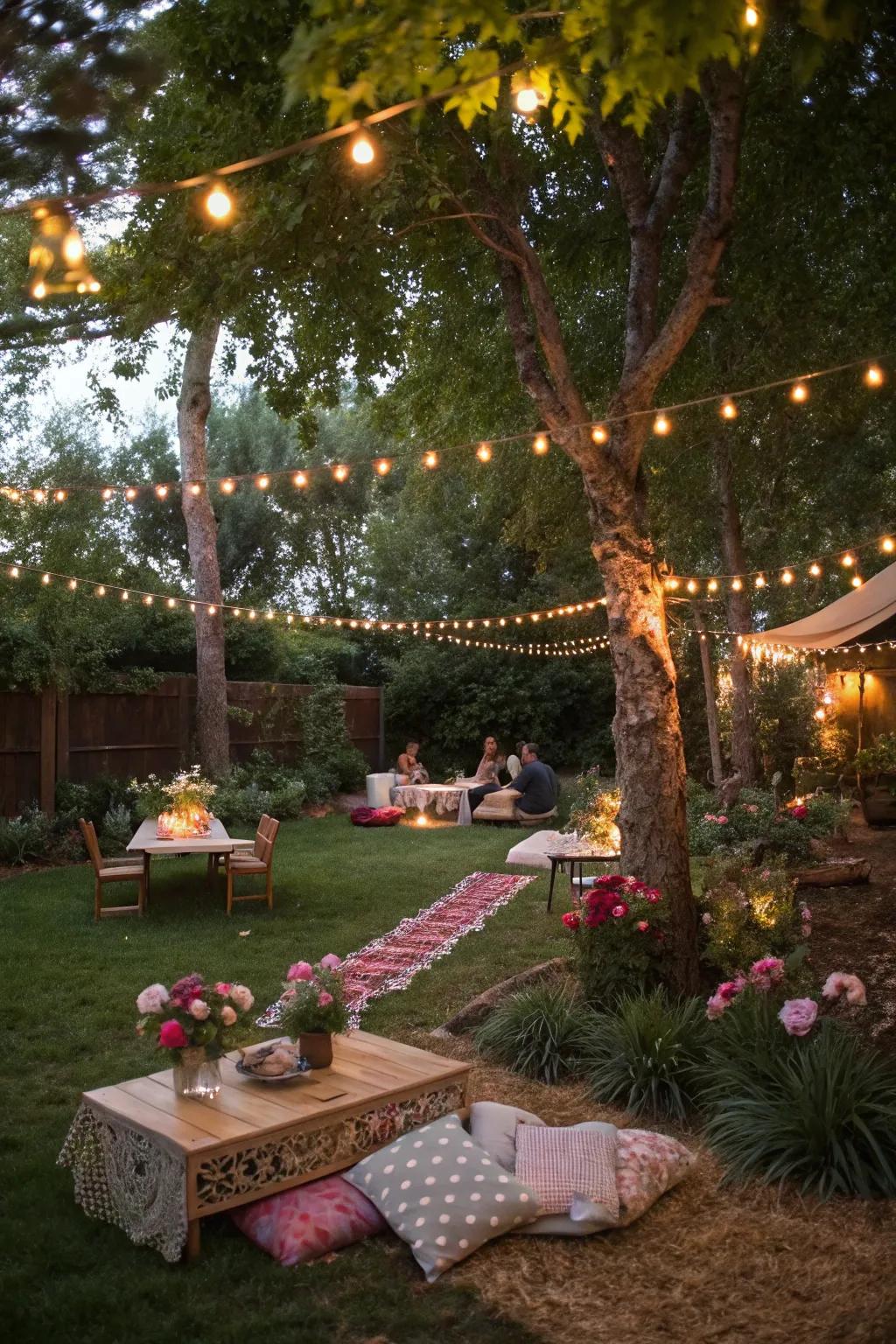 Charming Open-Air Setup: A Captivating Garden Celebration