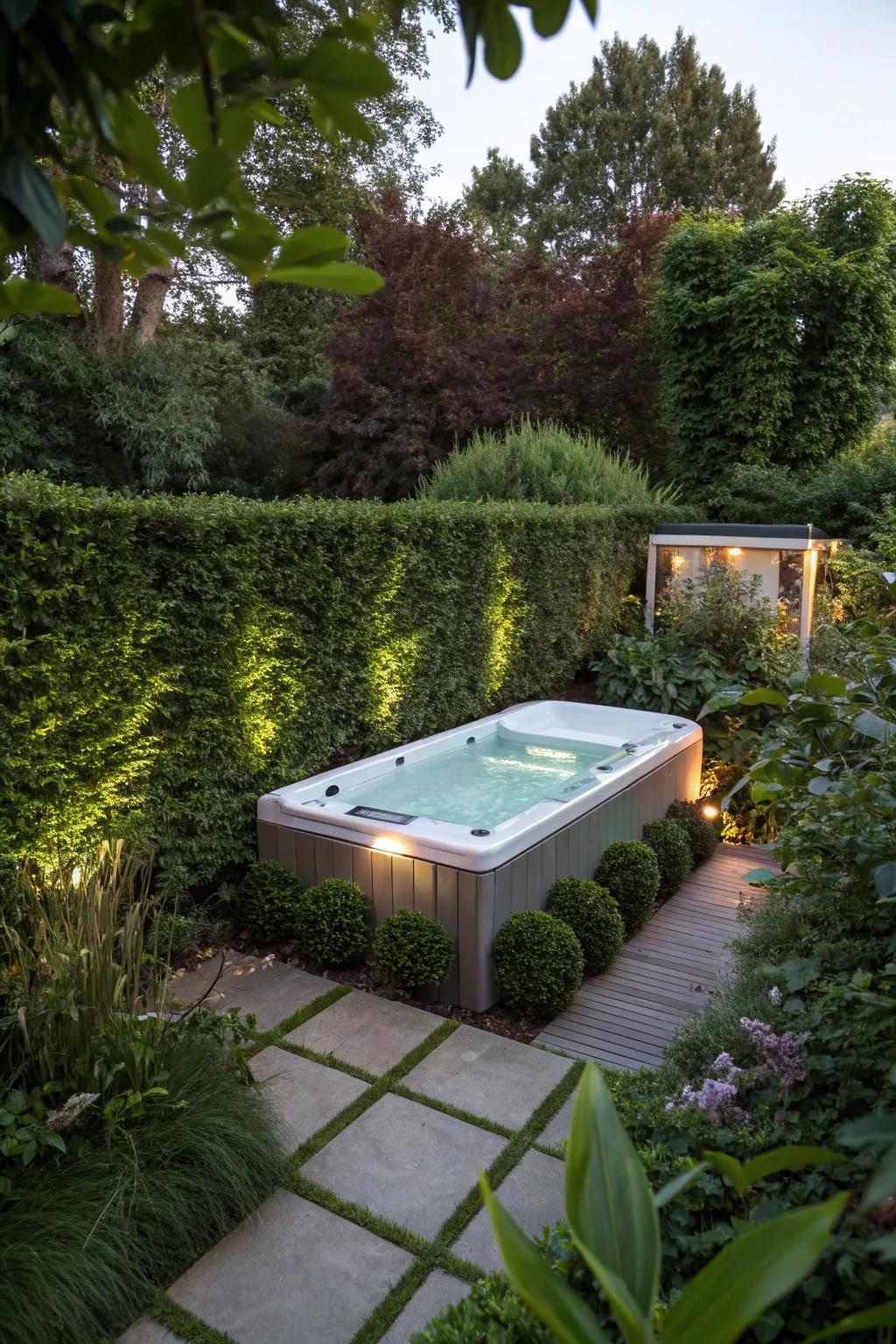 Plant solitude barriers give seclusion and beauty.