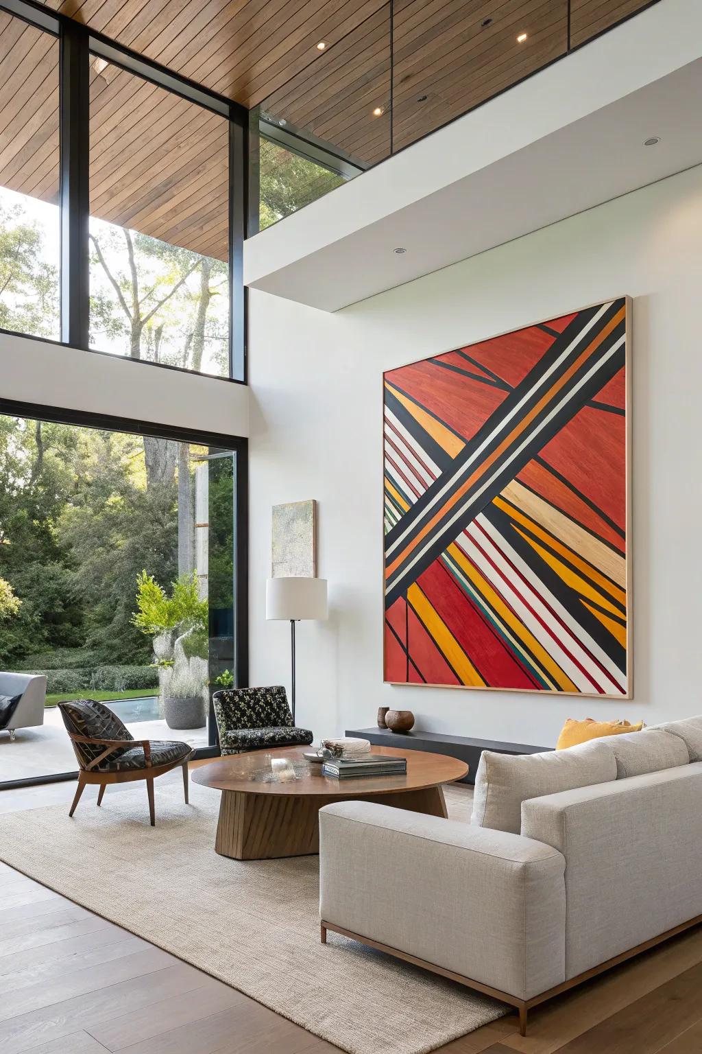 An abstract artwork using leaning lines for added vitality.