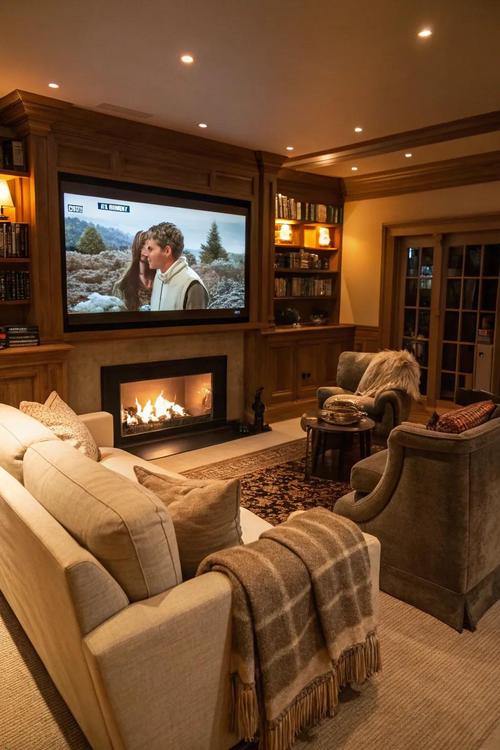 Immerse yourselves in a themed movie night for a delightful at-home cinema experience.