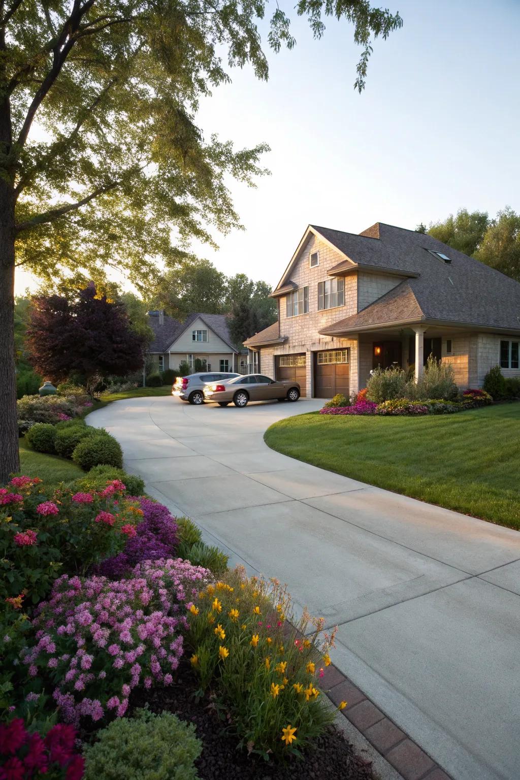A seamless driveway design enhancing home access.