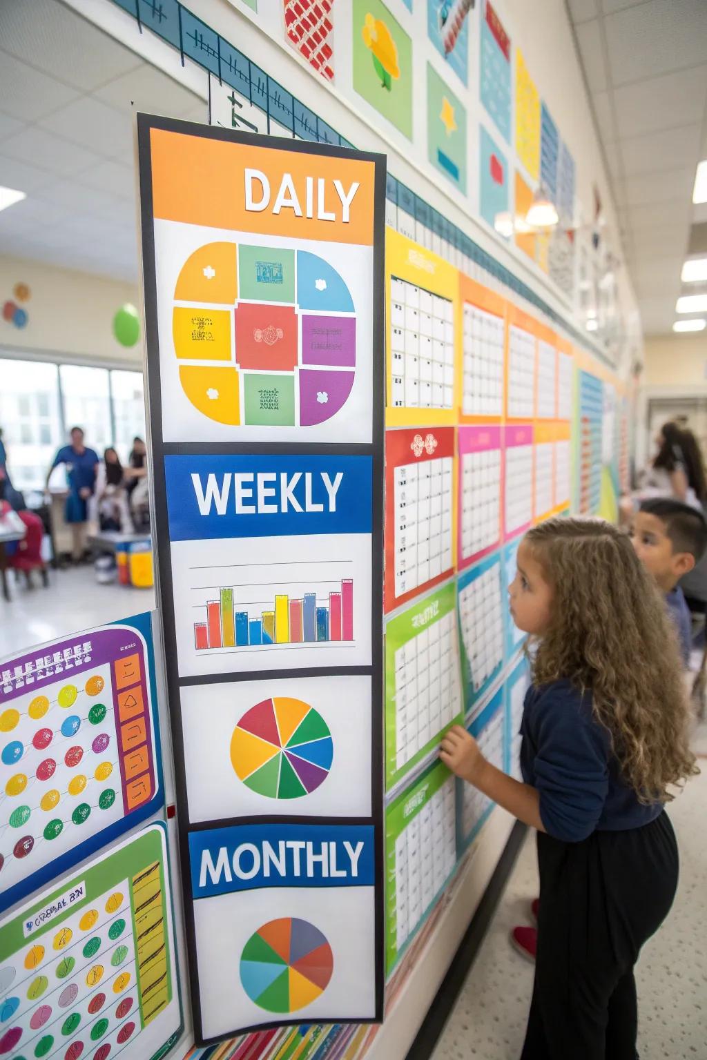 A colorful notice board that makes tracking attendance engaging.