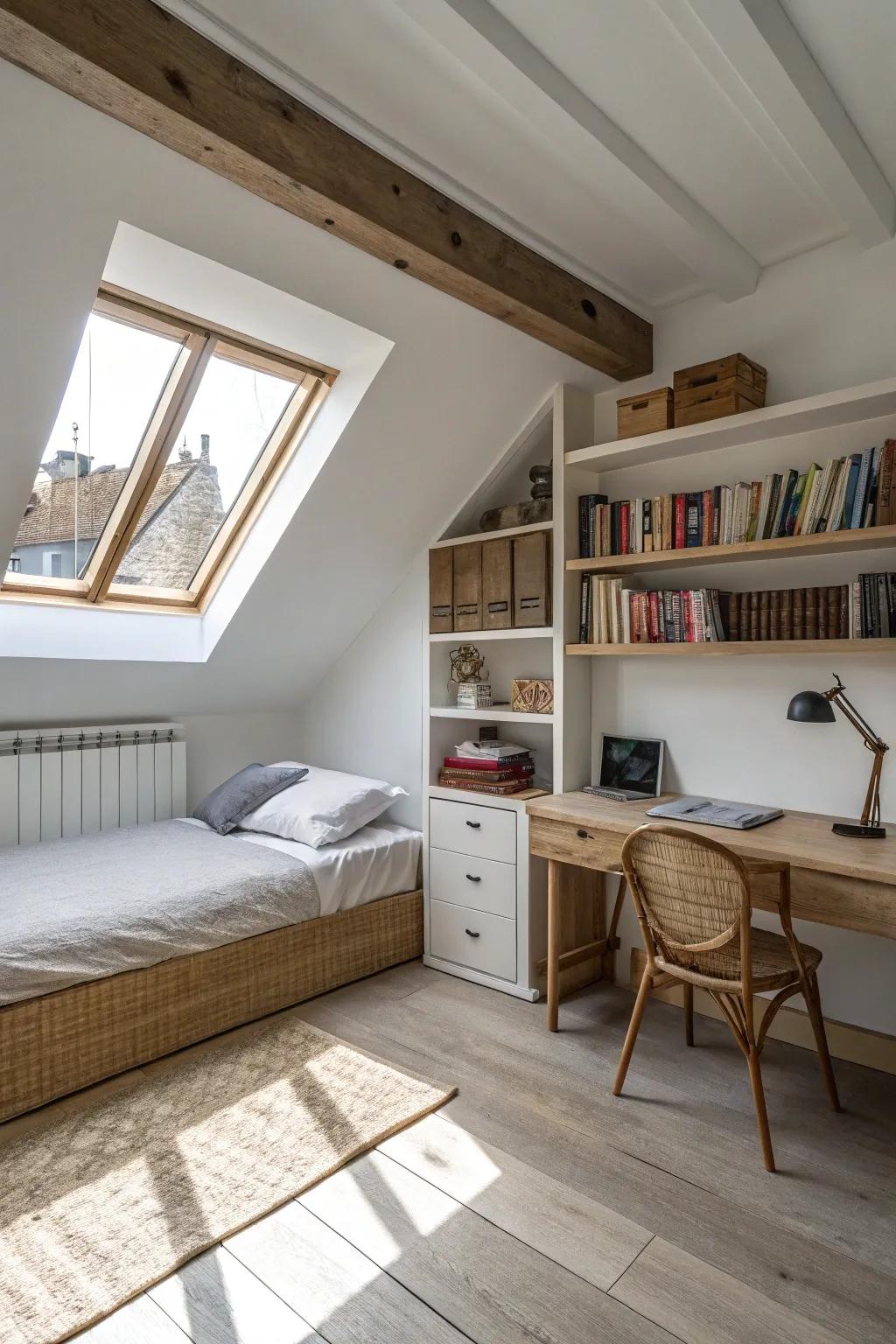 Understated furnishings improve area and functionality in your attic.