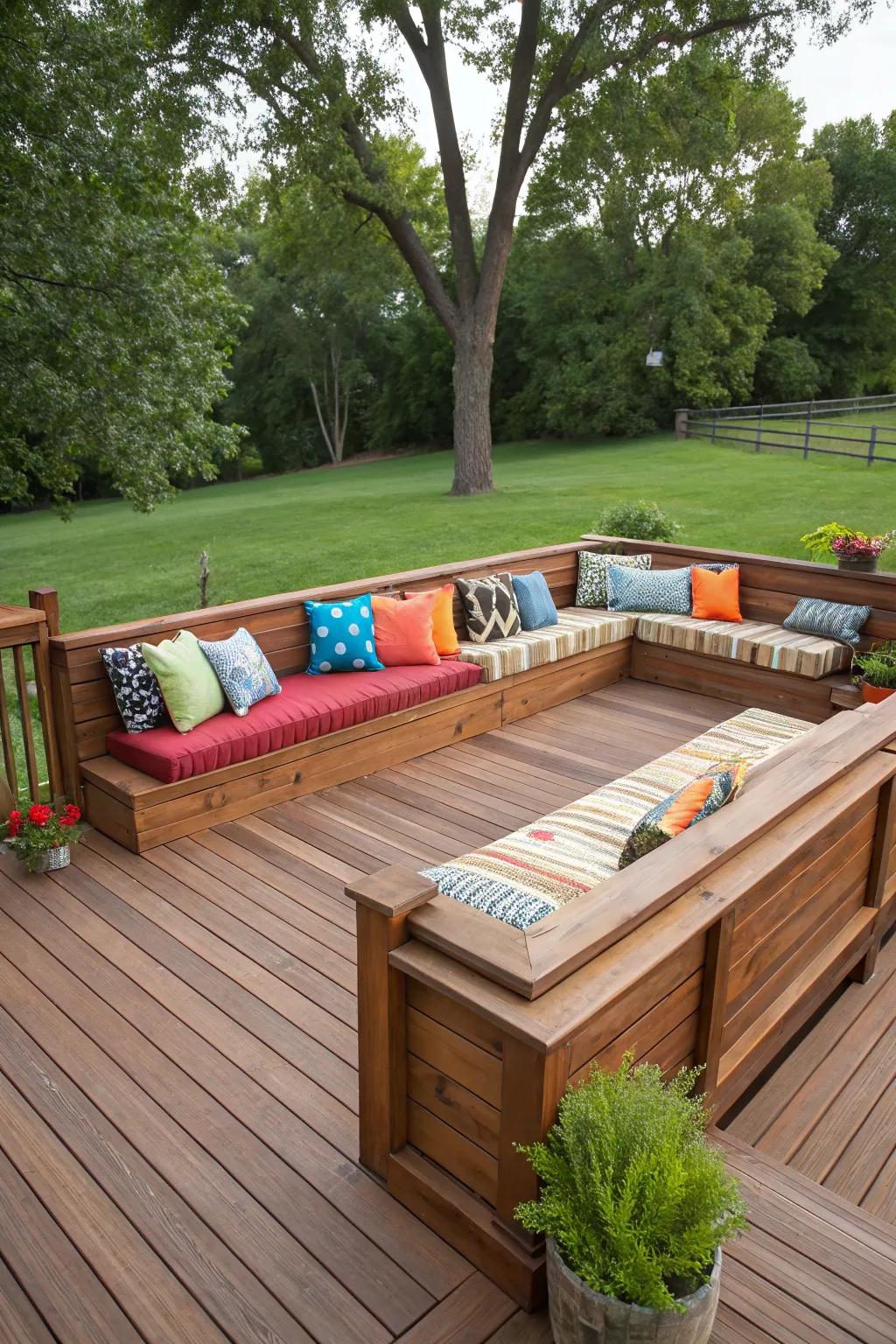 Integrated seating delivers functionality and flair wrapped into one.