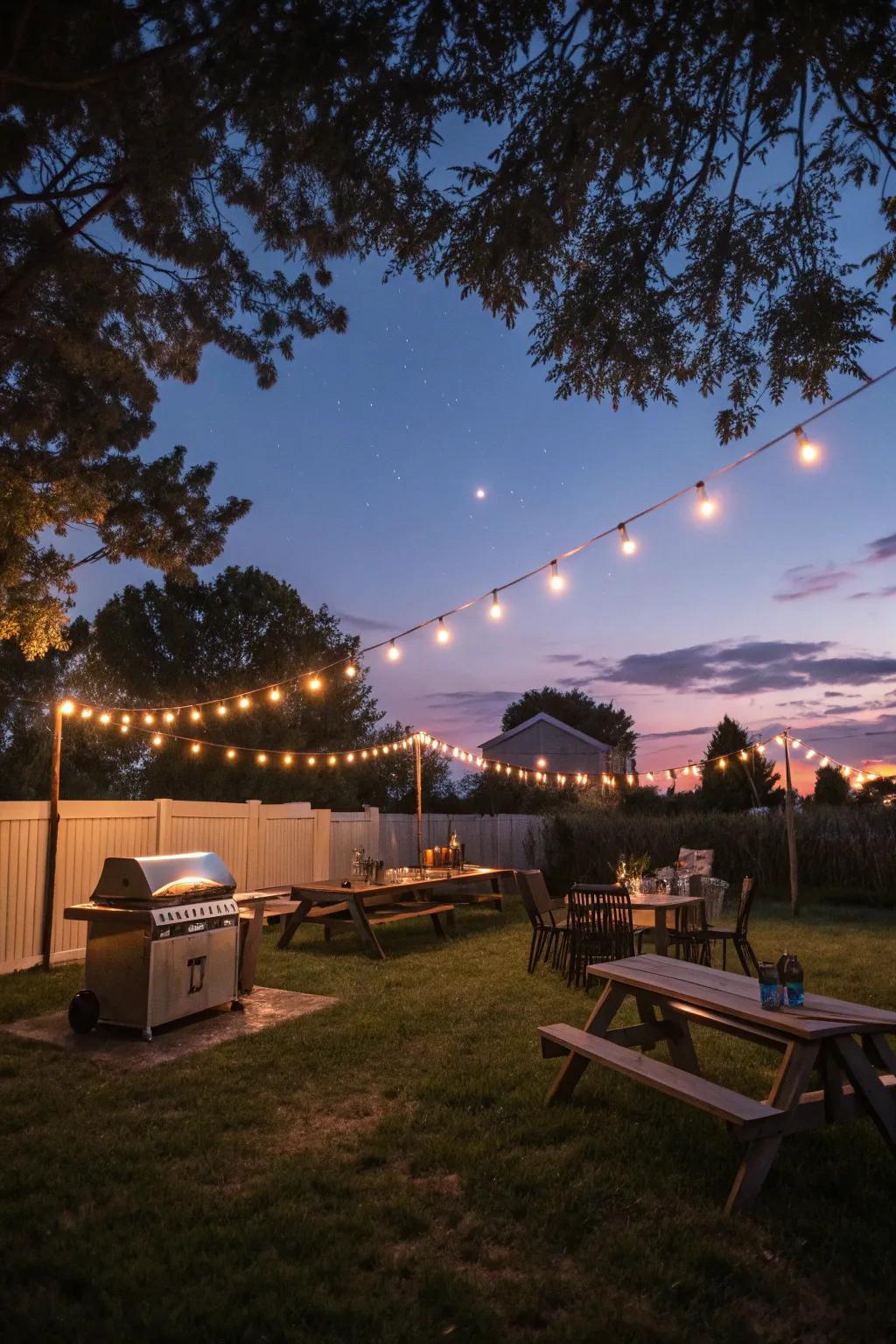 Mood lighting changes the feel of your BBQ area.