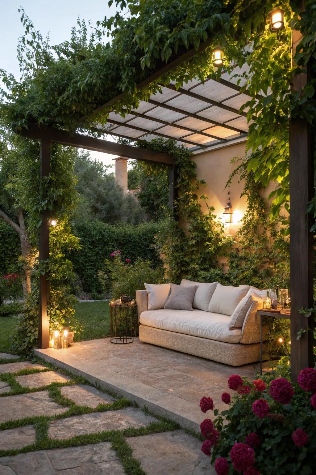 Couch corners offer a cozy, shaded retreat in your yard.