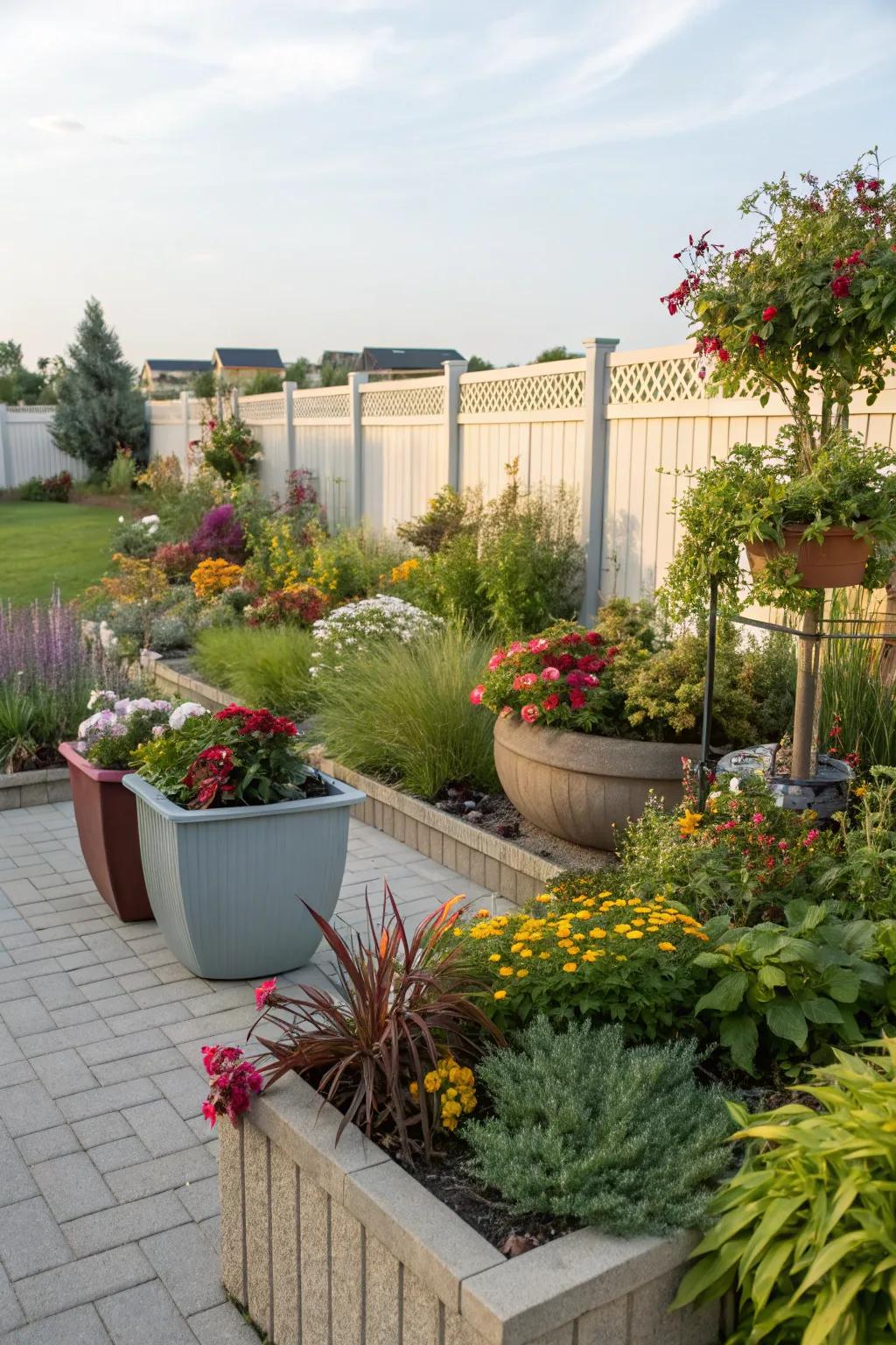 Plentiful greenery breathes life and hue into your outdoor space.