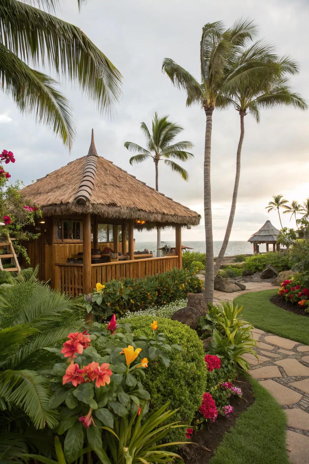 Lush vegetation deepens the paradise vibe of your yard.