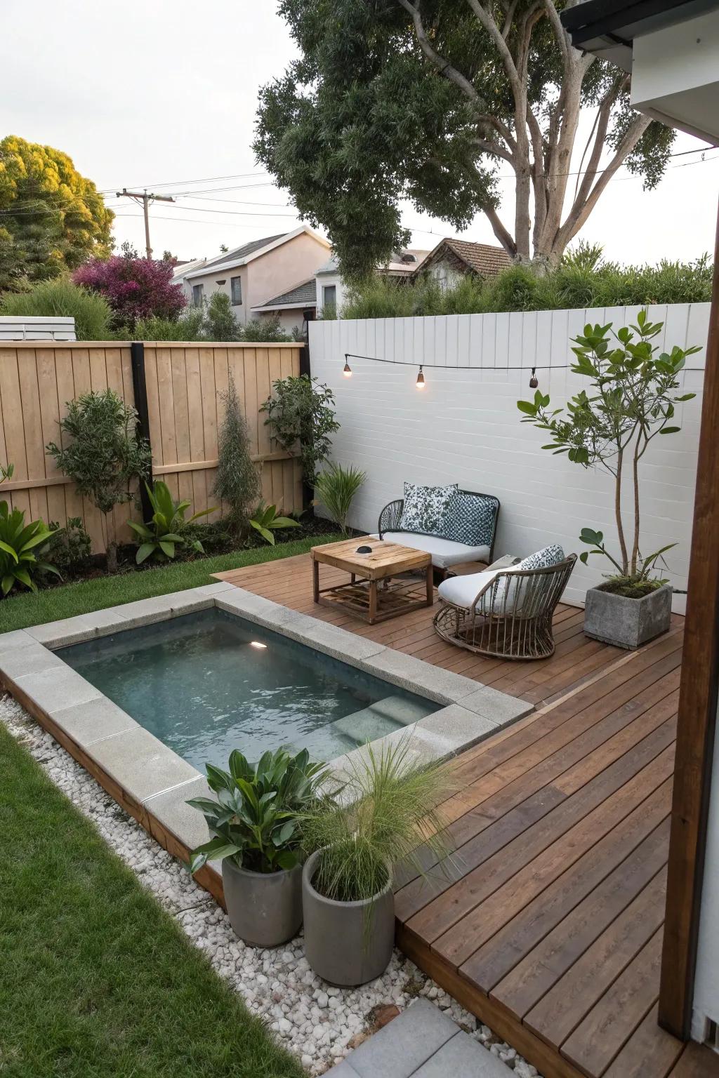 A dip pool is best for small backyards.