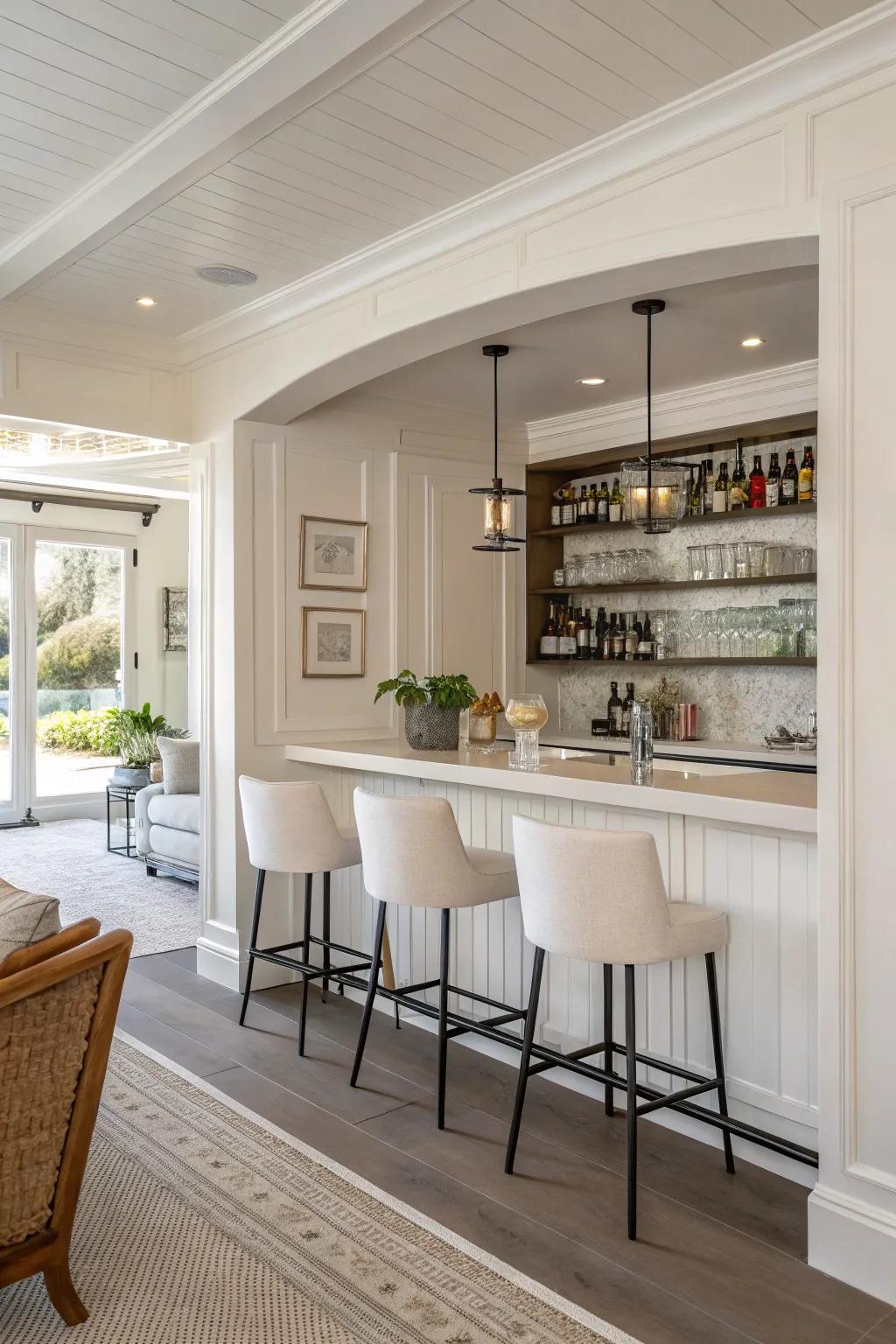 Understated relaxation spot emphasizes simplicity and peacefulness through pure lines.