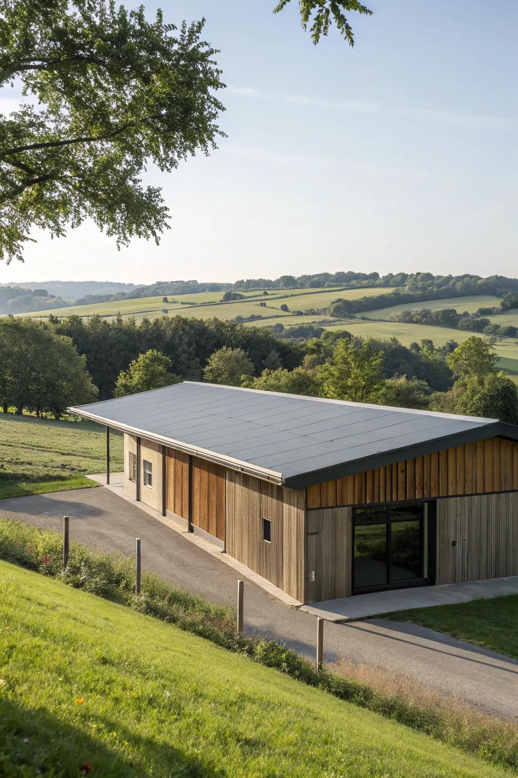 A chic level roof overhang for a modern statement.