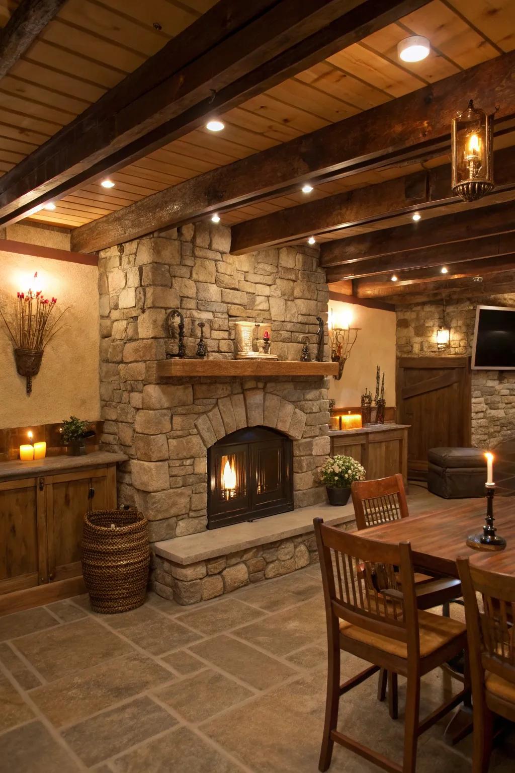 Stone surrounds offer timeless appeal.