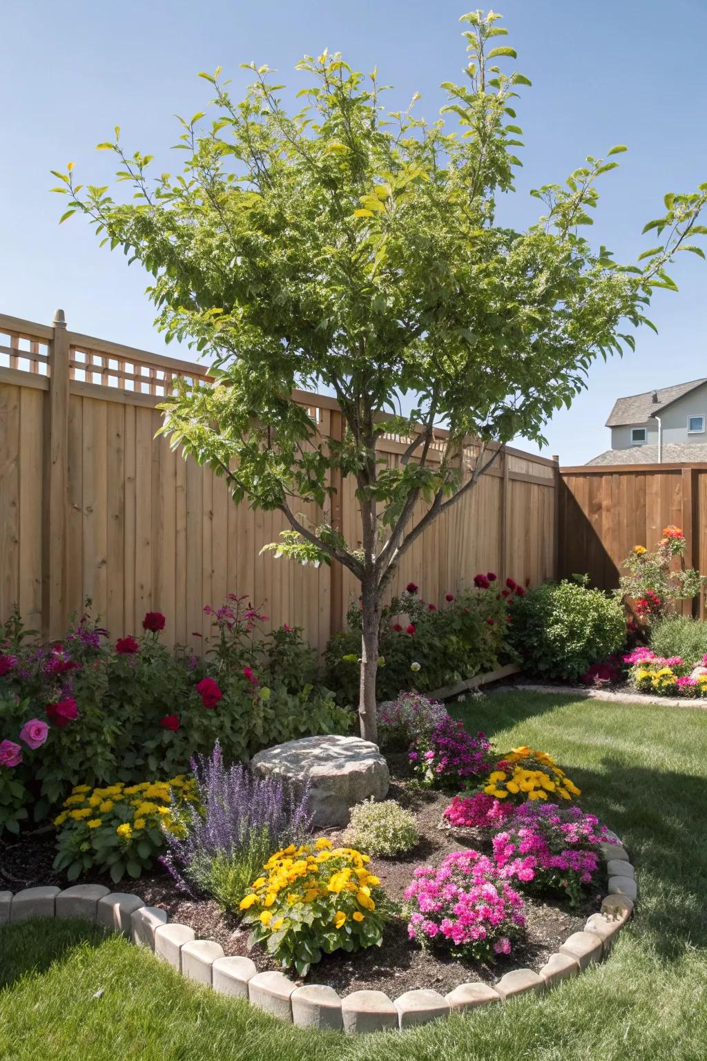 Small trees inject vertical interest and charm.