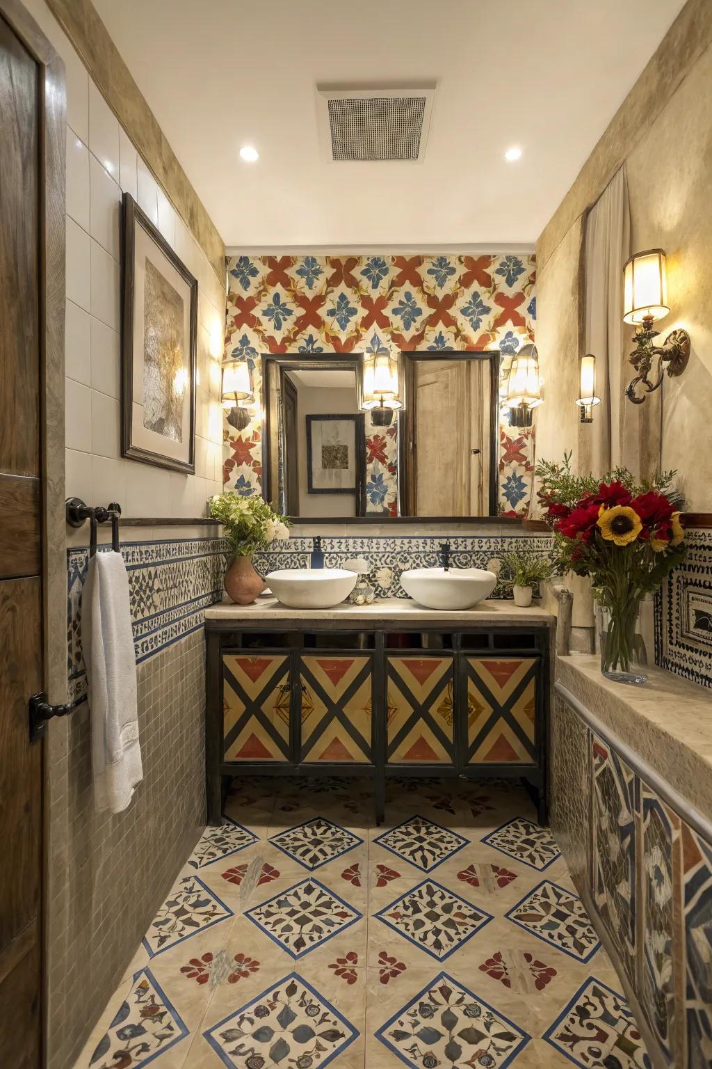 Incorporate unique designs to give your bathroom an artistic flair.