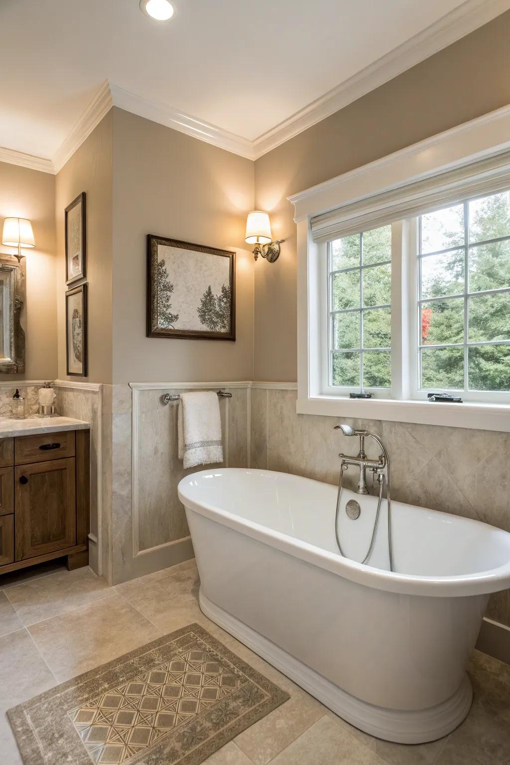 Create a calming area through a muted color scheme.