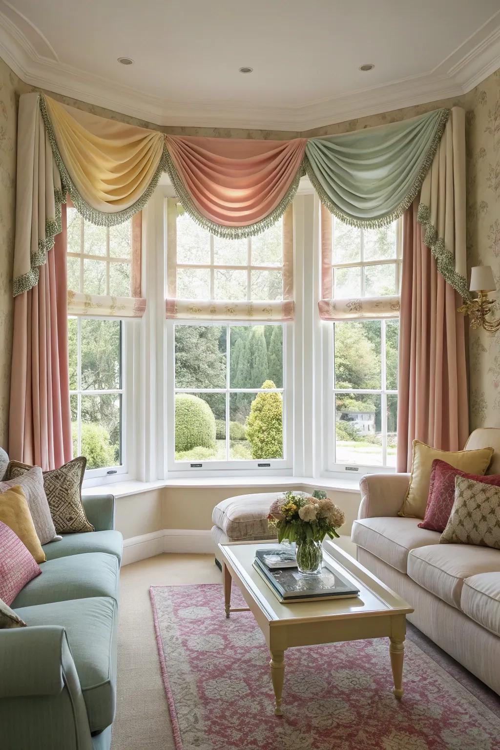 Hue-harmonized window dressings instill harmony within a room.