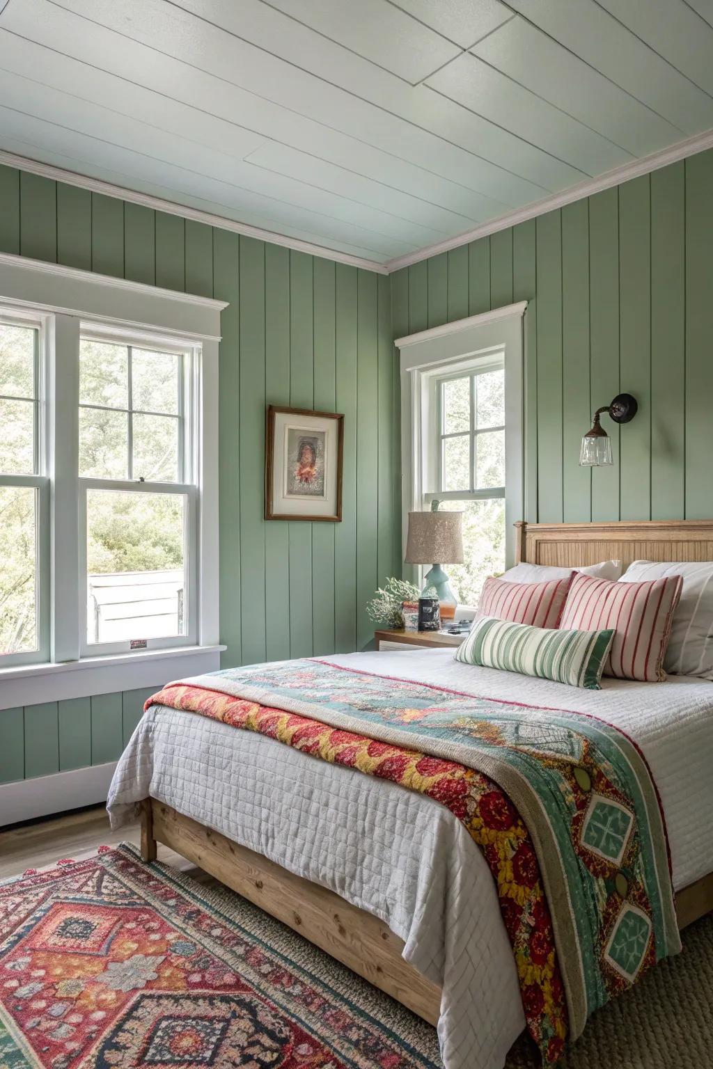 Colored paneling enlivens spaces with a playful touch.