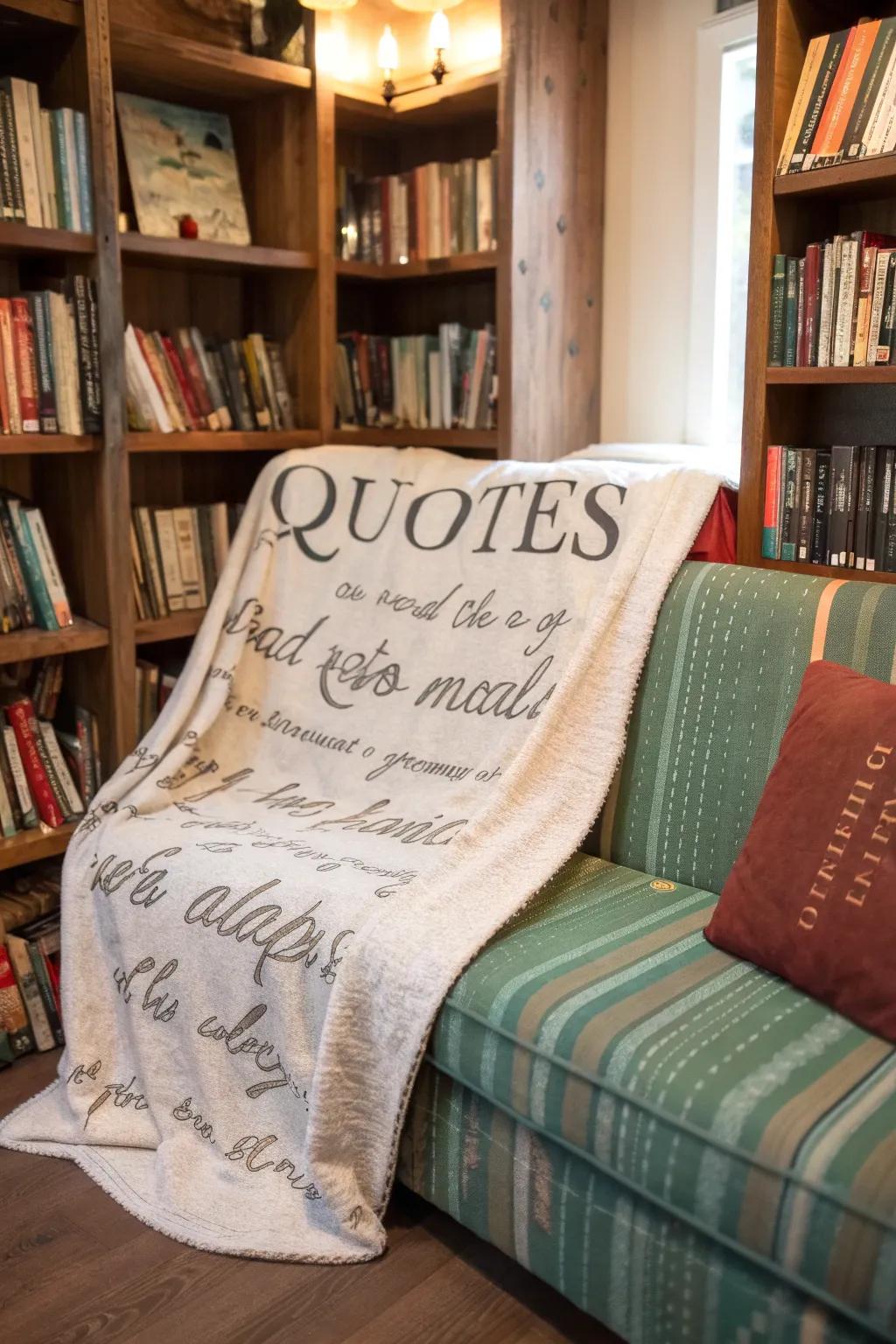 A personalized quote blanket for inspiration and warmth.