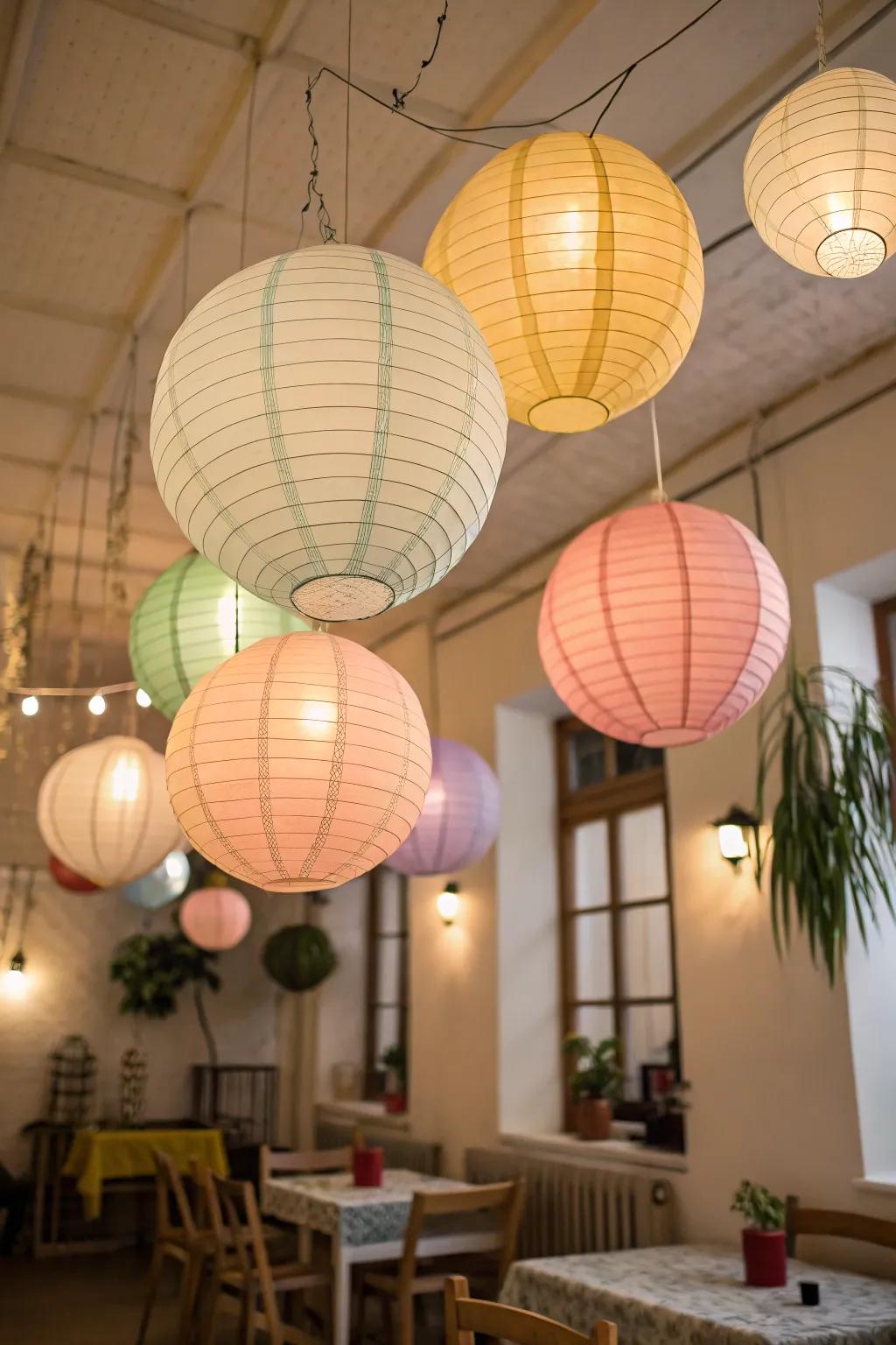 Playful lights adding vibrancy to the decorations