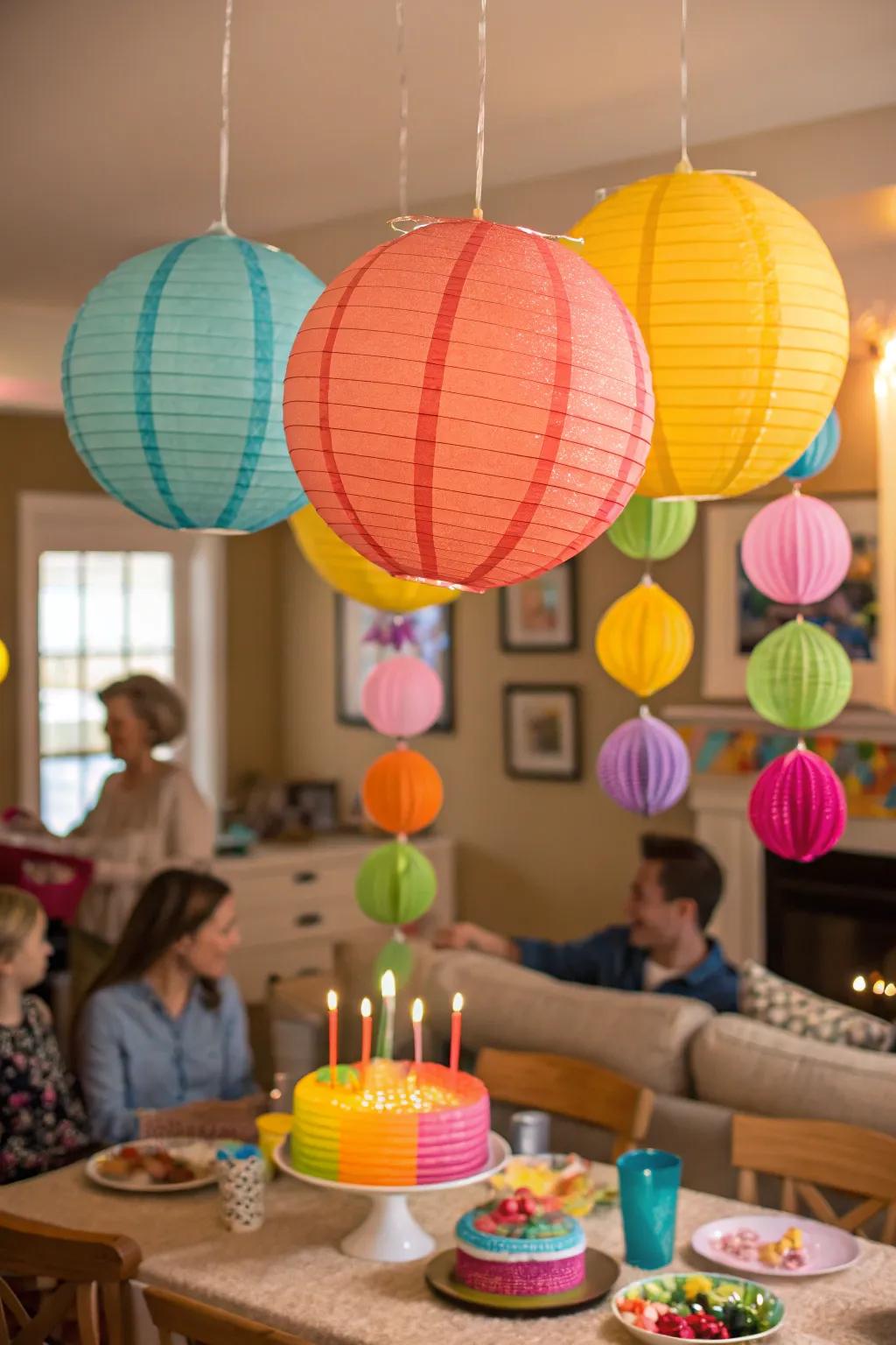 Paper lanterns give rise to an enchanting overhead spectacle.