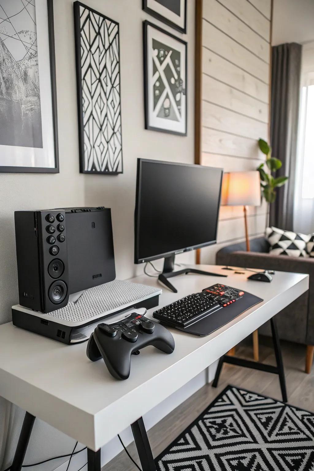 Wall art gives a gaming setup personality and flair.