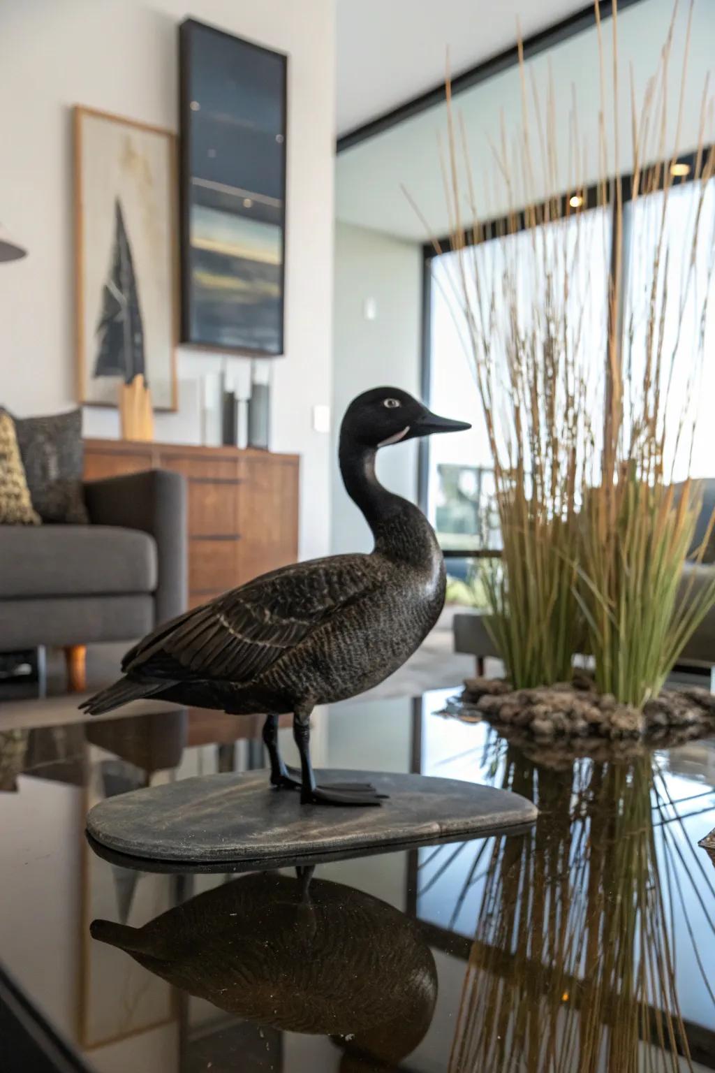 A sablefowl makes a real-looking water scene trick.