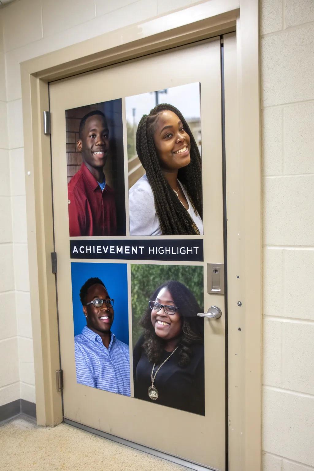 A door emphasizing solidarity and identity through diverse Black stories.