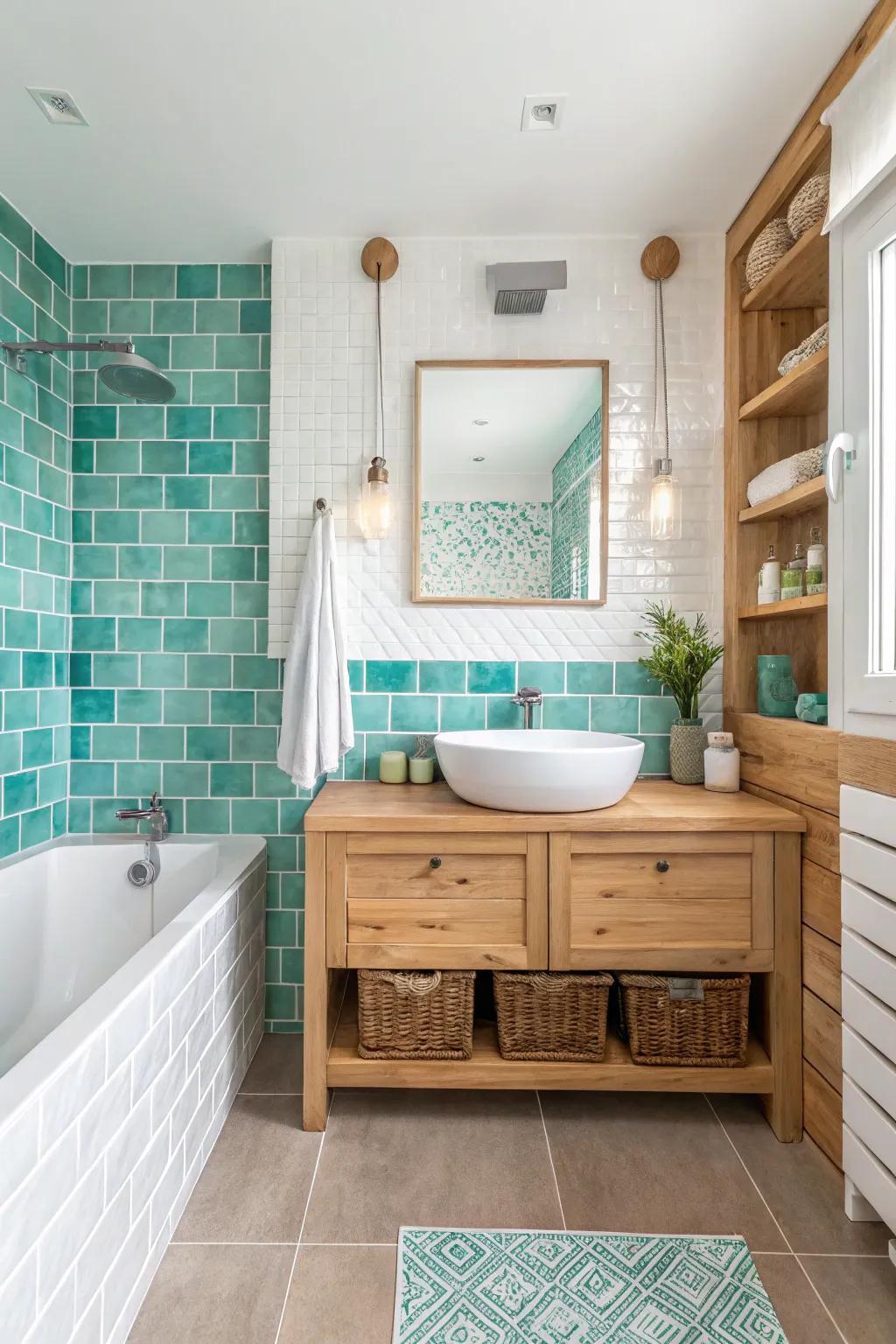 Aqua and cerulean units convey the soothing essence of the shoreline into your residence.