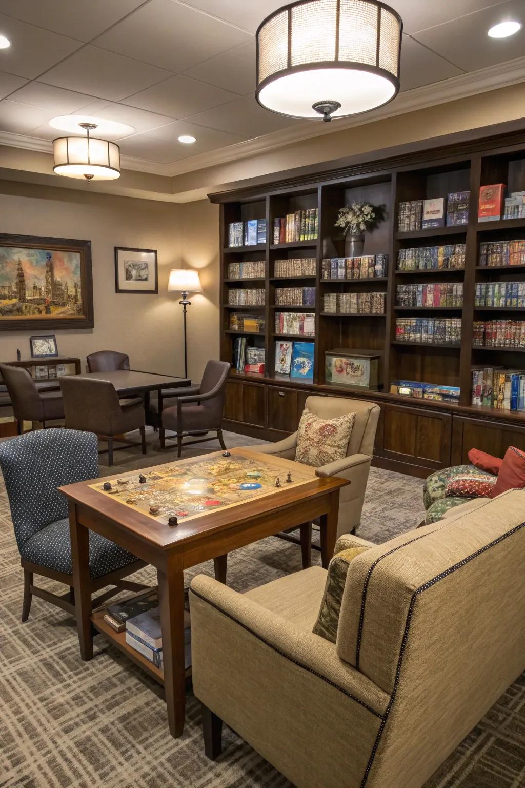 A multipurpose space that adapts to your requirements, whether for games or get-togethers.