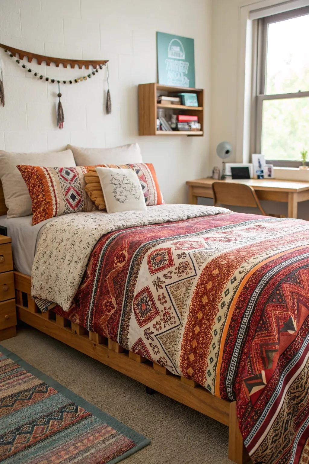 Layered linens cater to supreme relaxation
