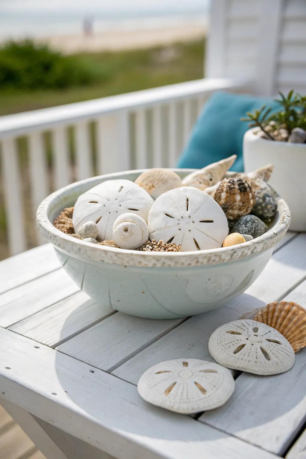 A coastal-inspired bowl bursting with beach findings